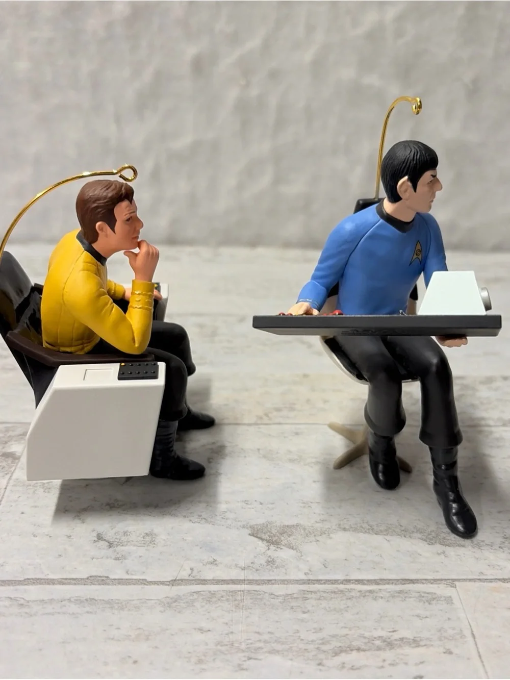 1995 Hallmark Star Trek Captain James T. Kirk Ornament and 1996 Spock